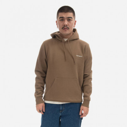 Bluza męska Carhartt WIP Hooded Script Embroidery Sweatshirt I031243 BUFFALO/WHITE