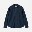 Koszula męska Carhartt WIP Longsleeve Weldon Shirt I031928 BLUE STONE WASHED