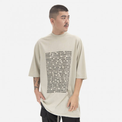 Koszulka męska Rick Owens DRKSHDW Knit T-shirt Jumbo SS T DU01C6274 RNEP3 PEARL/BLACK