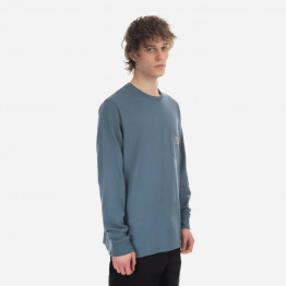 Koszulka męska Carhartt WIP Longsleeve Pocket T-Shirt I030437 STORM BLUE