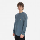 Koszulka męska Carhartt WIP Longsleeve Pocket T-Shirt I030437 STORM BLUE