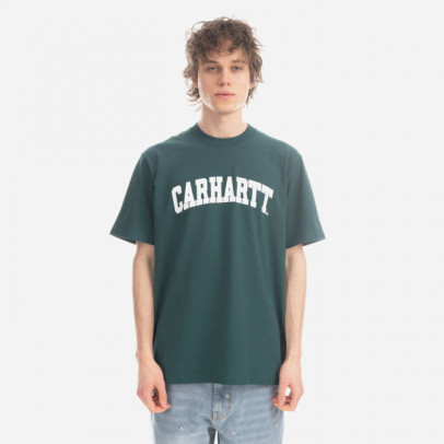 Koszulka męska Carhartt WIP S/S University T-Shirt I028990 BOTANIC/WHITE