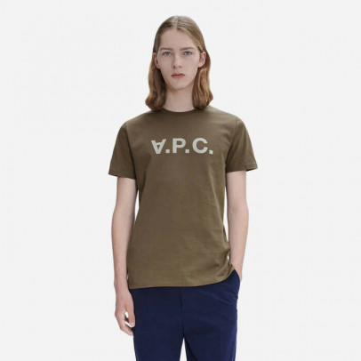 Koszulka męska A.P.C. T-shirt Vpc Bicolore H COBQX-H26217 KHAKI/GRAY