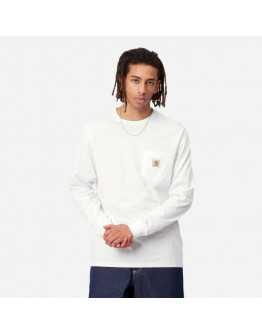 Koszulka męska Carhartt WIP Longsleeve Pocket T-Shirt I030437 WHITE