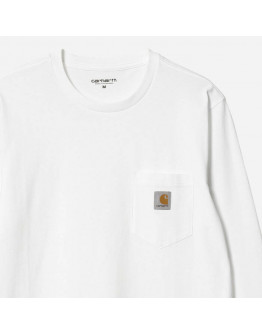 Koszulka męska Carhartt WIP Longsleeve Pocket T-Shirt I030437 WHITE