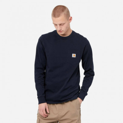 Koszulka męska Carhartt WIP Longsleeve Pocket T-Shirt I030437 DARK NAVY