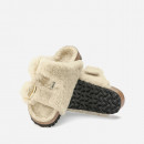 Klapki damskie Birkenstock Arizona BB Shearling Teddy Eggshell 1023130