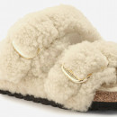 Klapki damskie Birkenstock Arizona BB Shearling Teddy Eggshell 1023130