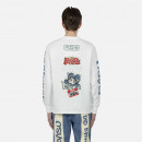 Koszulka męska Evisu Graffiti Wording Printed Longsleeve Tee 2ESHTM3TL523FFCT OFF WHITE