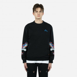 Bluza męska Evisu Seagull & Eagle Emb Crewneck Sweatshirt 2ESHTM3SW505RXCT BLACK