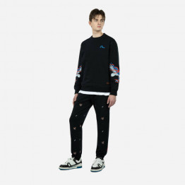 Bluza męska Evisu Seagull & Eagle Emb Crewneck Sweatshirt 2ESHTM3SW505RXCT BLACK