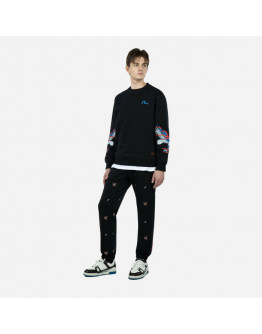 Bluza męska Evisu Seagull & Eagle Emb Crewneck Sweatshirt 2ESHTM3SW505RXCT BLACK