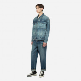 Kurtka męska Evisu Kamon Embossed Denim Jacket 2ESHTM3DJ710LFCS INDIGO DARK TONE