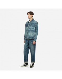 Kurtka męska Evisu Kamon Embossed Denim Jacket 2ESHTM3DJ710LFCS INDIGO DARK TONE