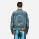 Kurtka męska Evisu Kamon Embossed Denim Jacket 2ESHTM3DJ710LFCS INDIGO DARK TONE