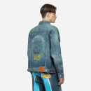 Kurtka męska Evisu Kamon Embossed Denim Jacket 2ESHTM3DJ710LFCS INDIGO DARK TONE