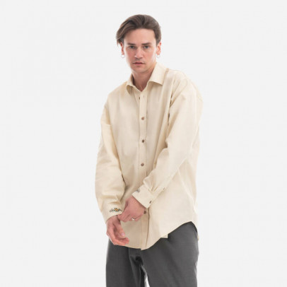 Koszula męska Drole De Monsieur Chemise Drôle Fleurie SH126 LIGHT BEIGE