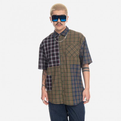 Koszula męska Taikan Patchwork S/S Shirt TW0001.OLVPLD