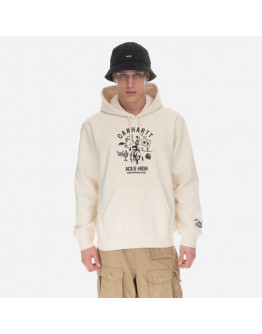 Bluza męska Carhartt WIP Hooded Souvenir Valley Sweat I031819 NATURAL/BLACK