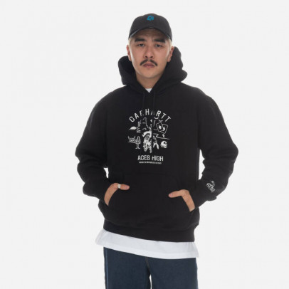 Bluza męska Carhartt WIP Hooded Souvenir Valley Sweat I031819 BLACK/WAX