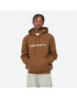 Bluza męska Carhartt WIP Hooded Carhartt Sweat I030230 TAMARIND/WHITE