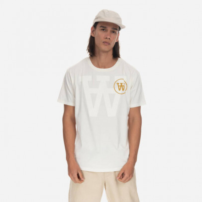 Koszulka męska Wood Wood Ace Tonal Logo T-shirt GOTS 10245700-2222 OFF WHITE