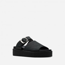 Klapki damskie Clarks Originals Crepe Slide Black Nubuck 26172567