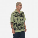 Koszula męska PLEASURES Choices Camp Collar Button Down P23SP015-GREEN