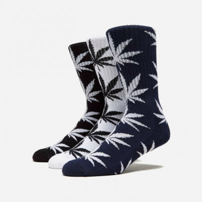 Skarpety HUF Essentials Plantlife Socken 3-Pack SK00465 BLACK/WHITE/NAVY