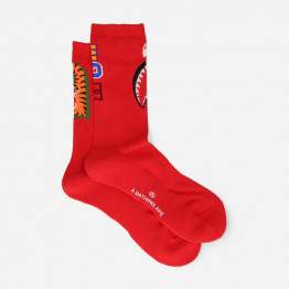 Skarpety A Bathing Ape Shark Socks 001SOI801007M RED