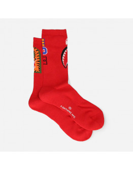 Skarpety A Bathing Ape Shark Socks 001SOI801007M RED