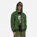 Bluza męska A Bathing Ape Bape Distortion Shark Relaxed Fit Full Zip Hoodie 001ZPI801002M GREEN