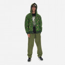 Bluza męska A Bathing Ape Bape Distortion Shark Relaxed Fit Full Zip Hoodie 001ZPI801002M GREEN