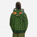 Bluza męska A Bathing Ape Bape Distortion Shark Relaxed Fit Full Zip Hoodie 001ZPI801002M GREEN