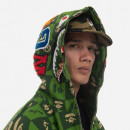 Bluza męska A Bathing Ape Bape Distortion Shark Relaxed Fit Full Zip Hoodie 001ZPI801002M GREEN