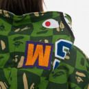 Bluza męska A Bathing Ape Bape Distortion Shark Relaxed Fit Full Zip Hoodie 001ZPI801002M GREEN