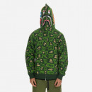 Bluza męska A Bathing Ape Bape Distortion Shark Relaxed Fit Full Zip Hoodie 001ZPI801002M GREEN