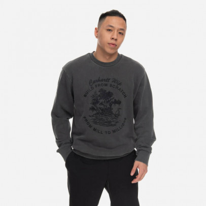 Bluza męska Carhartt WIP Bayou Sweat I031818 BLACK GARMENT DYED