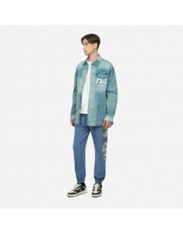 Kurtka męska Evisu Graffiti Daruma Square Printed Denim Shirt Jacket 2ESHTM3SJ717XXDN INDIGO