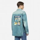 Kurtka męska Evisu Graffiti Daruma Square Printed Denim Shirt Jacket 2ESHTM3SJ717XXDN INDIGO