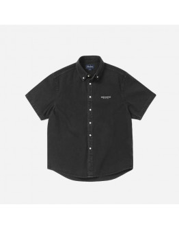 Koszula męska thisisneverthat Washed Denim S/S Shirt TN231DSHTS01 BLACK