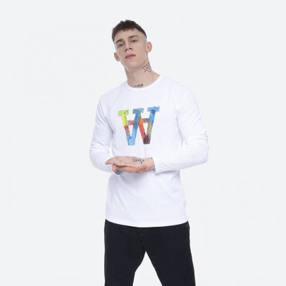 Koszulka męska Wood Wood Mel Longsleeve 10045402-2323 BRIGHT WHITE