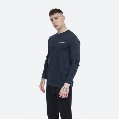 Koszulka męska Wood Wood Peter Longsleeve 12045402-2491 NAVY