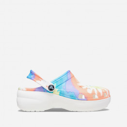 Klapki damskie Crocs Classic Platform Tie Dye Graphic Clog Wedge 207151 OXYGEN/MULTI