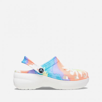 Klapki damskie Crocs Classic Platform Tie Dye Graphic Clog Wedge 207151 OXYGEN/MULTI