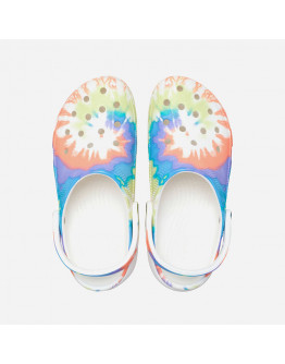 Klapki damskie Crocs Classic Platform Tie Dye Graphic Clog Wedge 207151 OXYGEN/MULTI