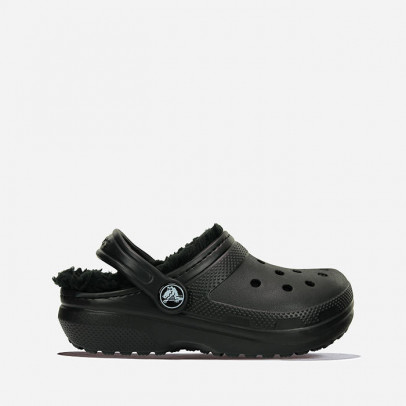 Klapki Crocs Classic Lined Clog Kids 207010 BLACK/BLACK