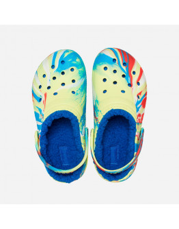 Klapki Crocs Classic Lined Marbled Clog 207773 SULPHUR/MULTI