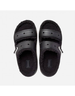 Klapki damskie Crocs Classic Cozzy Sandal 207446 BLACK/BLACK