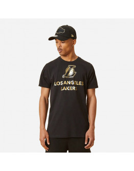 Koszulka męska New Era Los Angeles Lakers Metallic Logo Black T-Shirt 12893105